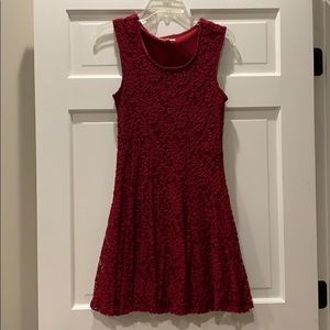 Socialite Maroon Skater Lace Dress